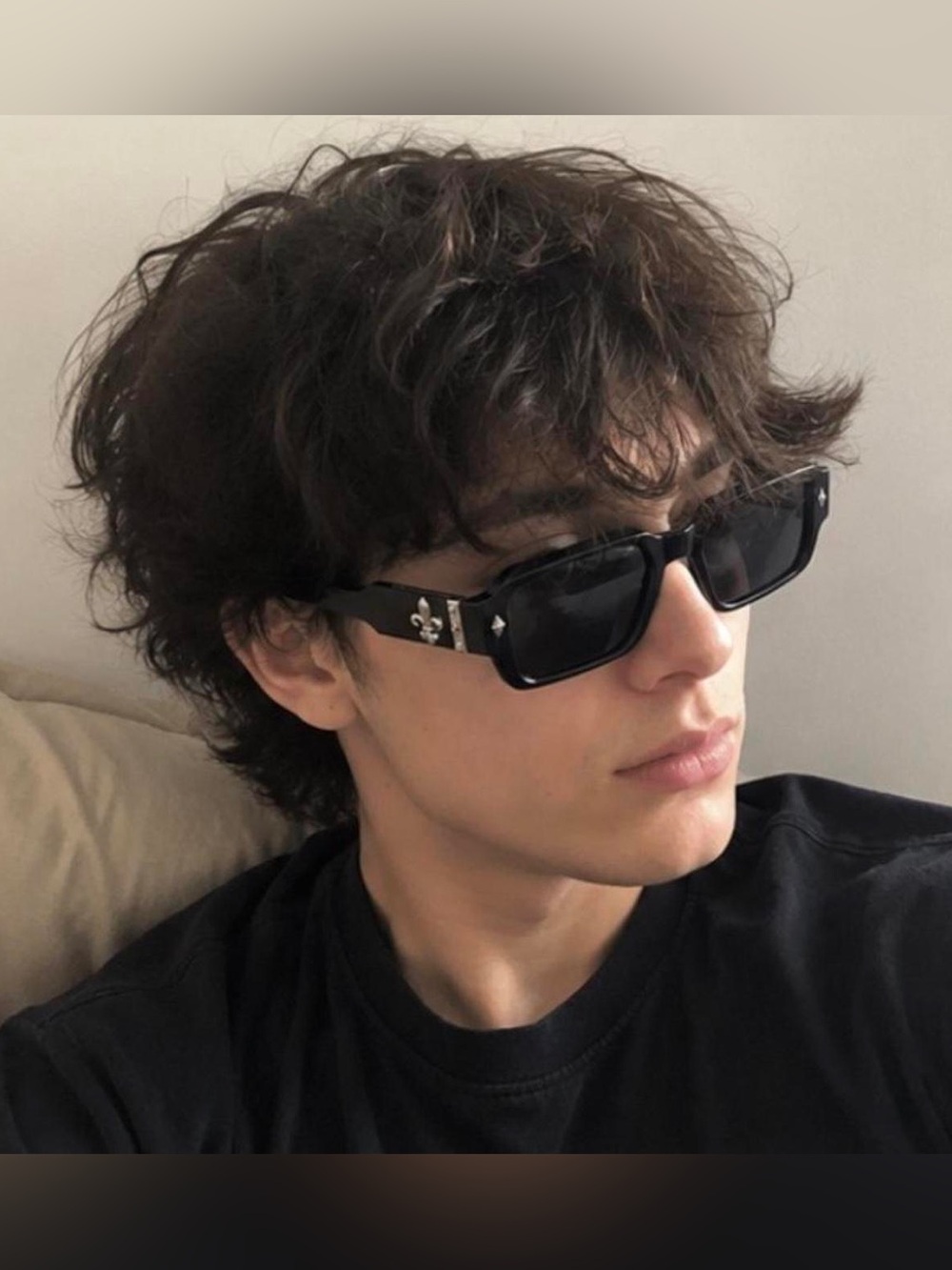 Oversized Black Rectangle UV400 Men’s Sunglasses